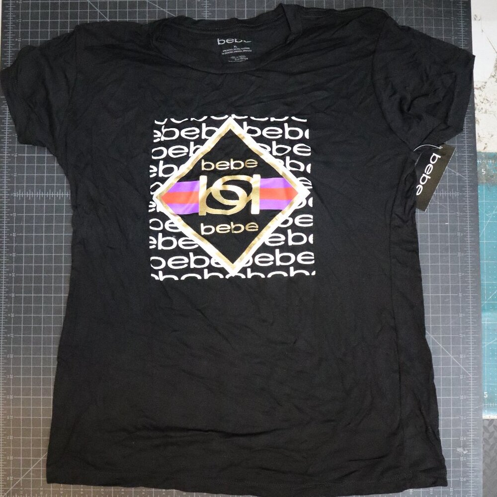 Bebe - Black and Gold Graphic T-Shirt (5CTA1113BB)